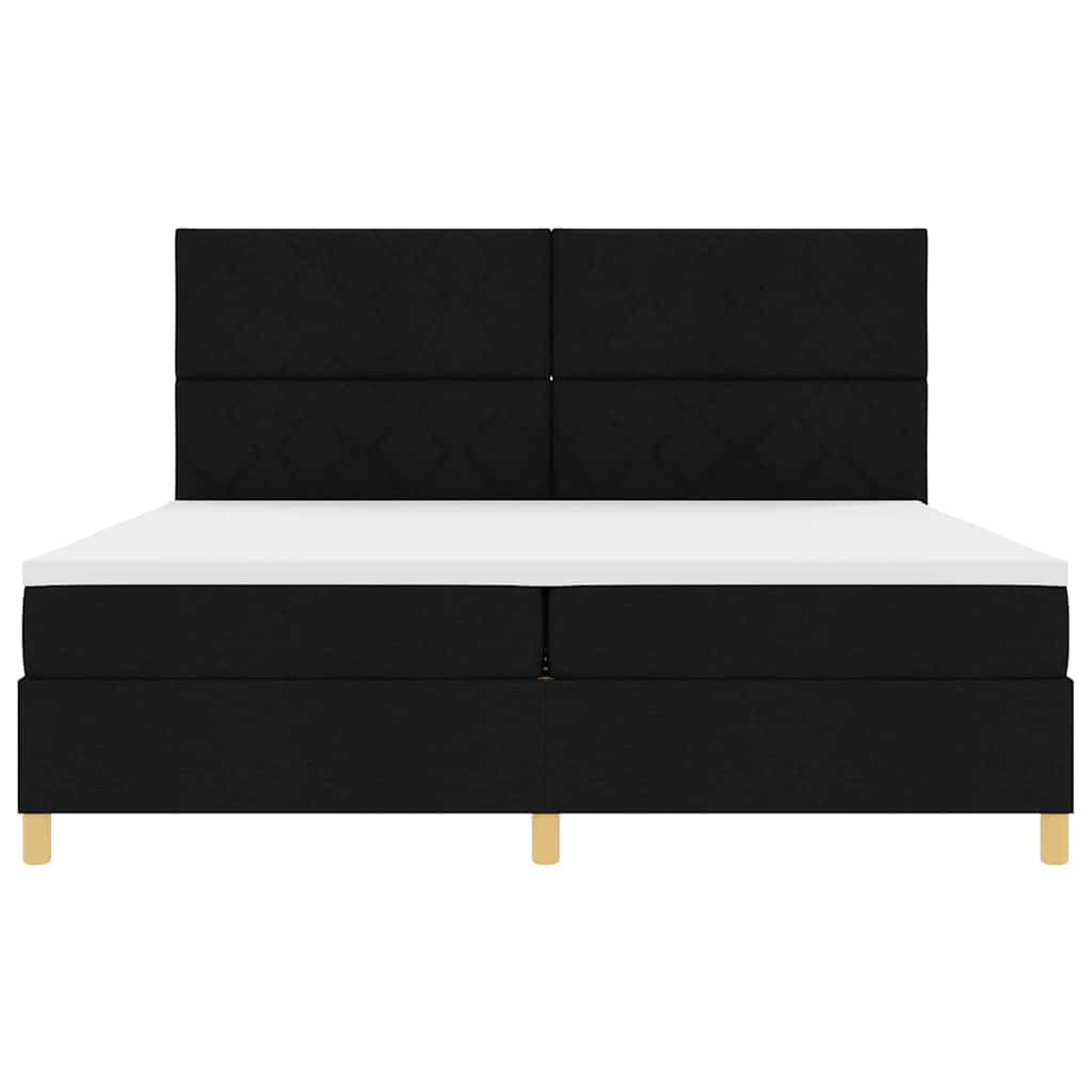 Box spring seng med madras Sort 200 x 200 cm Stof