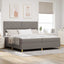 Box spring seng med hovedgærde Gråbrun 200 x 200 cm Stof