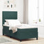 Box spring seng med madras Mørkegrøn 90 x 190 cm Fløjl