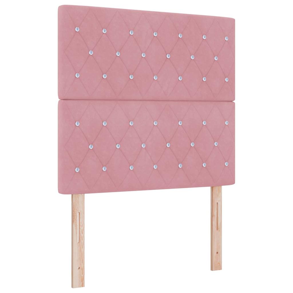 Box spring seng med madras Lyserød 90 x 190 cm Fløjl