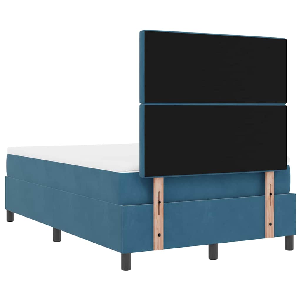 Box spring seng med madras Mørk blå 120 x 200 cm Fløjl