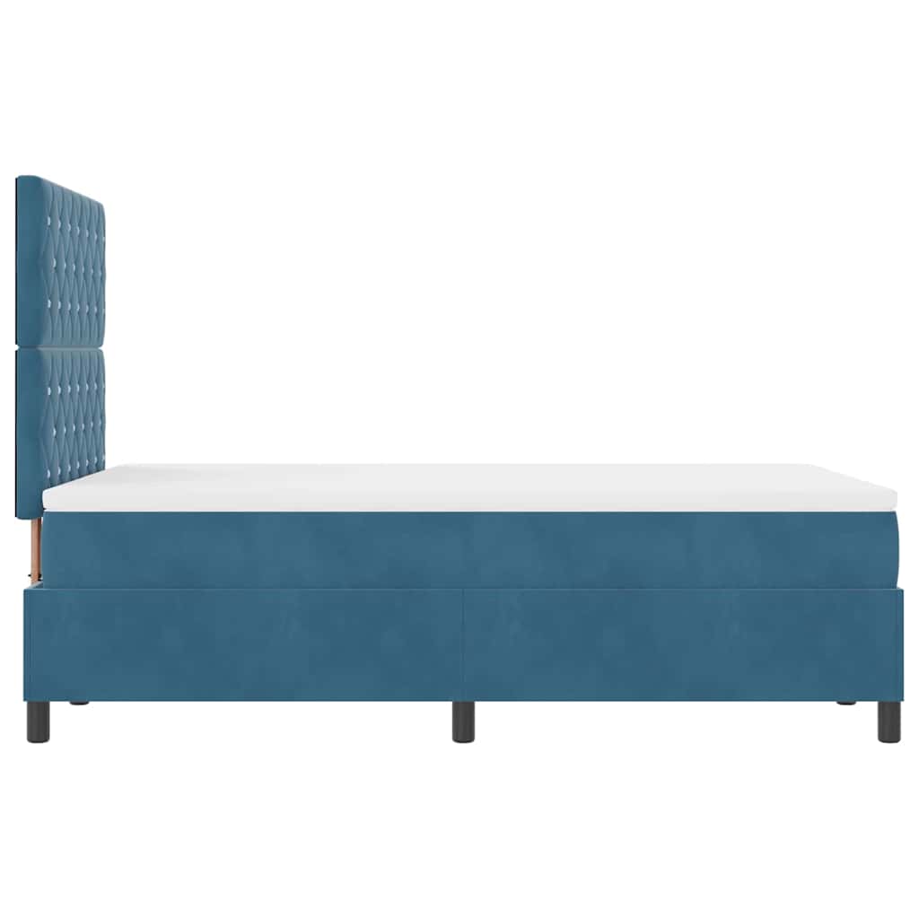 Box spring seng med madras Mørk blå 120 x 200 cm Fløjl