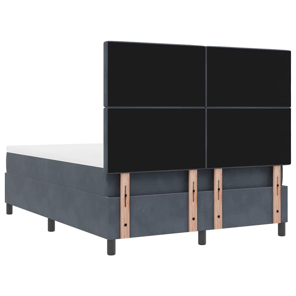 Box spring seng med madras Mørkegrå 160 x 200 cm Fløjl