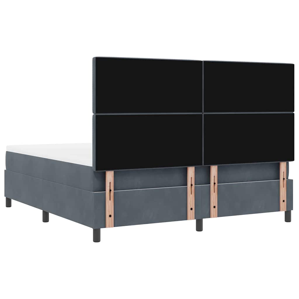 Box spring seng med madras Mørkegrå 180 x 200 cm Fløjl