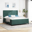 Box spring seng med madras Mørkegrøn 180 x 200 cm Fløjl
