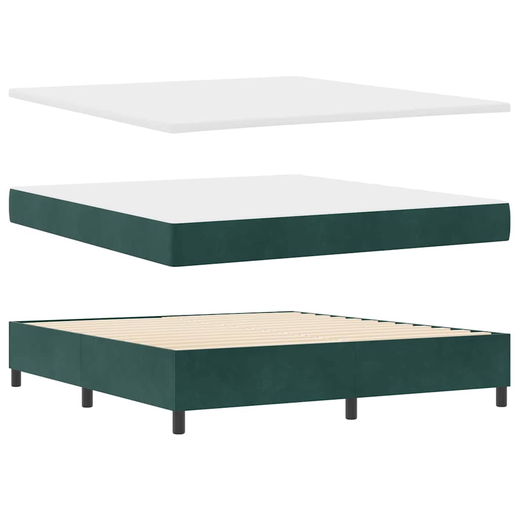 Box spring seng med madras Mørkegrøn 180 x 200 cm Fløjl