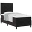 Box spring seng med hovedgærde Sort 80 x 200 cm Fløjl