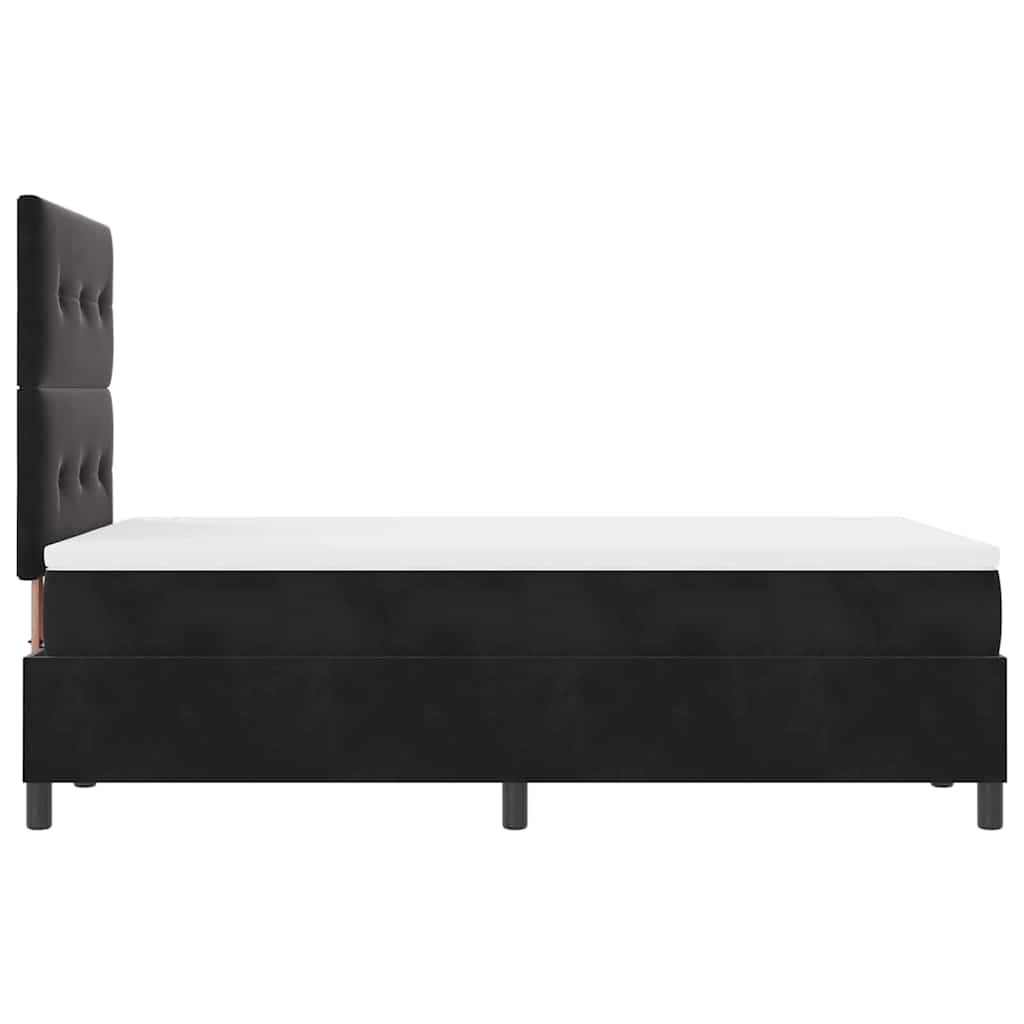 Box spring seng med hovedgærde Sort 120 x 200 cm Fløjl