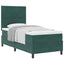 Box spring seng med hovedgærde Mørkegrøn 100 x 200 cm Fløjl