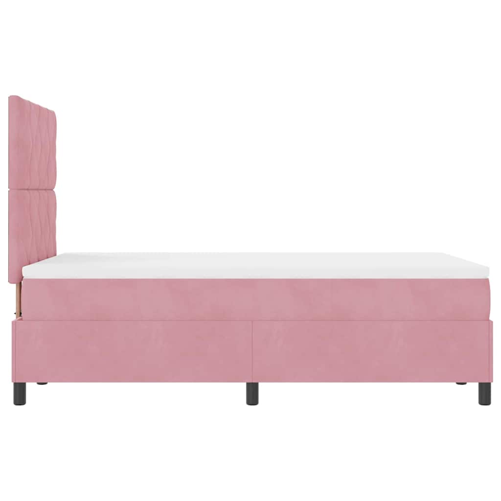 Box spring seng med hovedgærde Lyserød 120 x 200 cm Fløjl