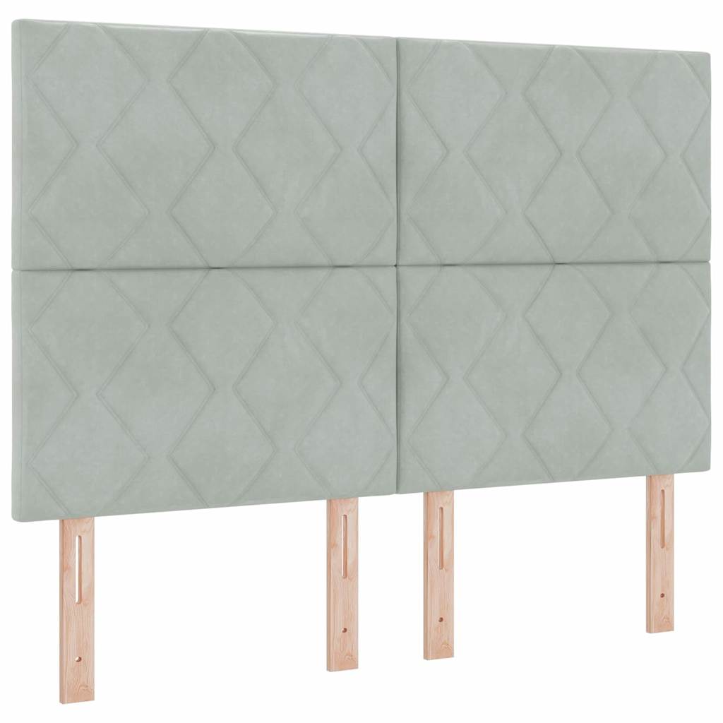 Box spring seng med hovedgærde Lysegrå 160 x 200 cm Fløjl