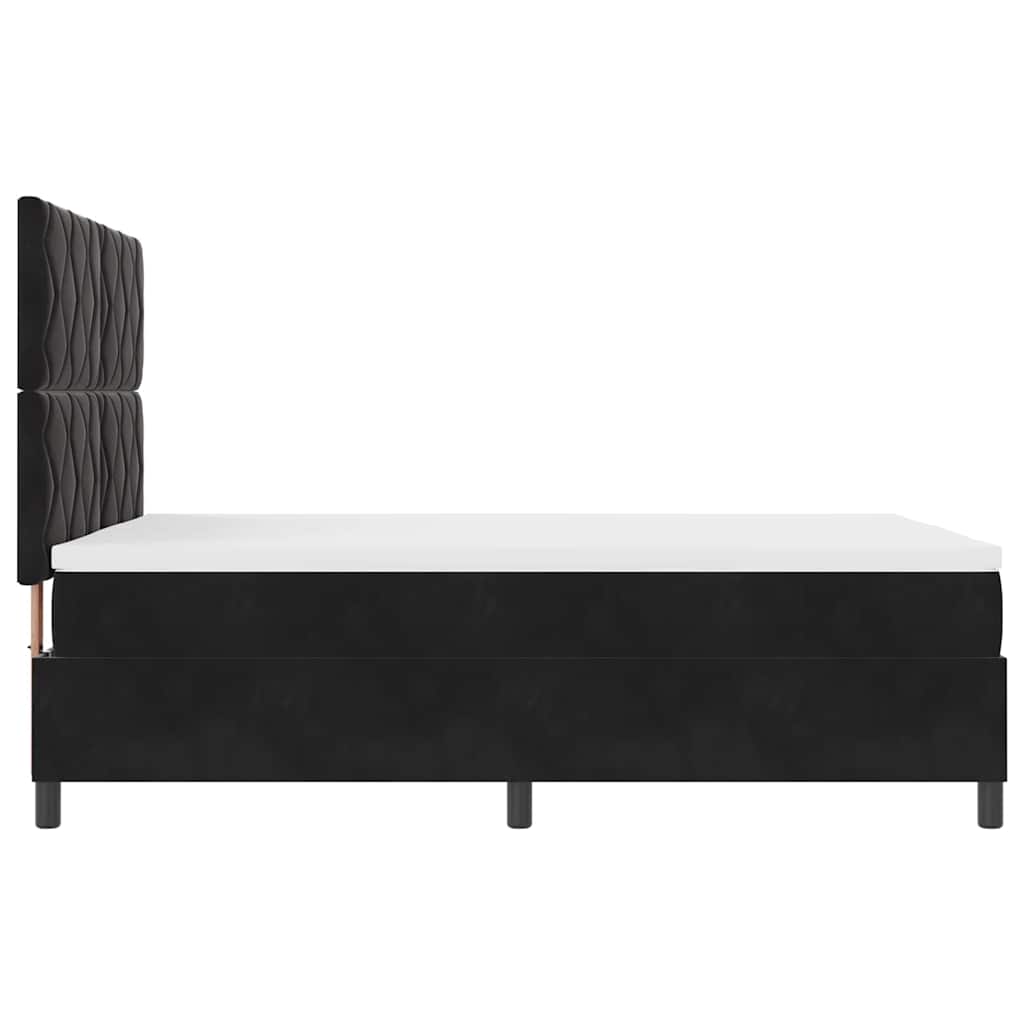 Box spring seng med hovedgærde Sort 160 x 200 cm Fløjl
