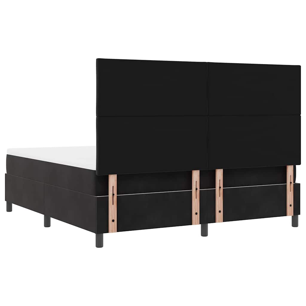 Box spring seng med hovedgærde Sort 180 x 200 cm Fløjl
