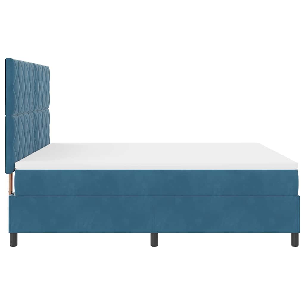 Box spring seng med hovedgærde Mørk blå 180 x 200 cm Fløjl
