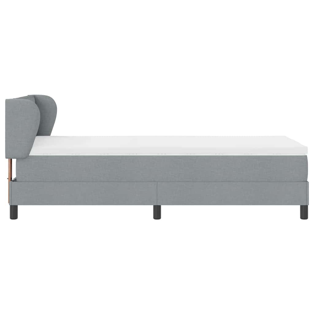 Box spring seng med hovedgærde Lysegrå 80 x 200 cm Stof