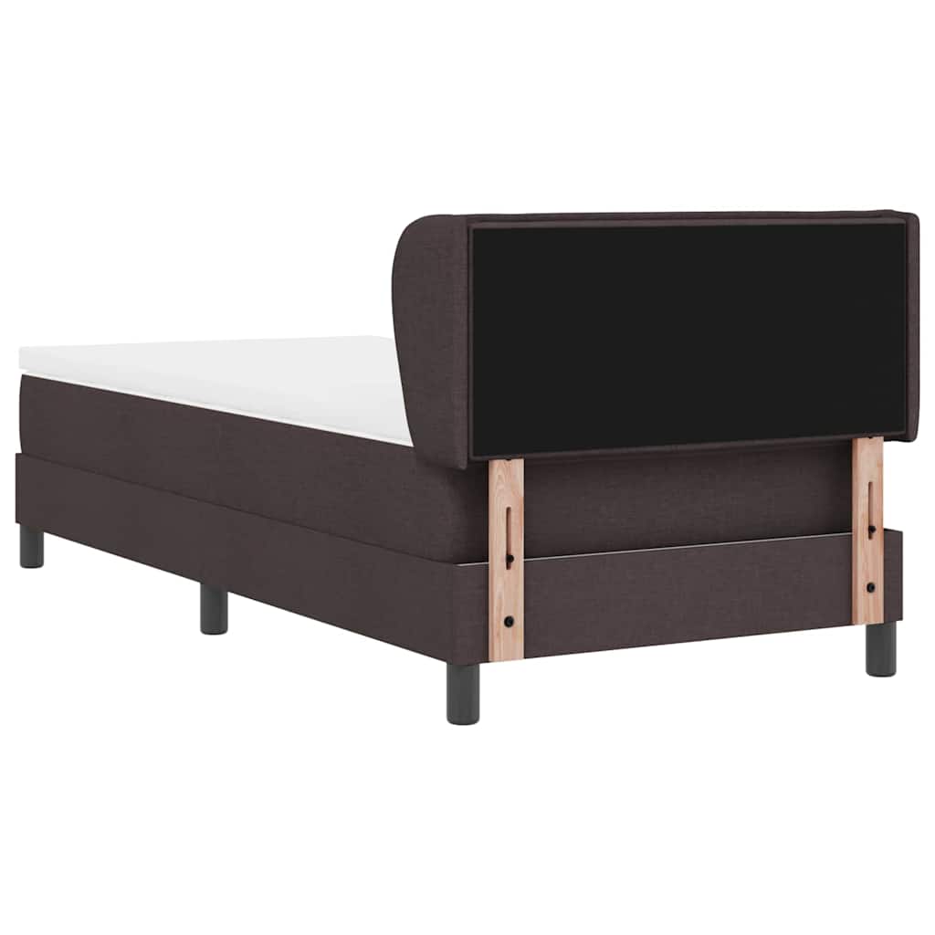 Box spring seng med hovedgærde Mørk Brun 90 x 190 cm Stof