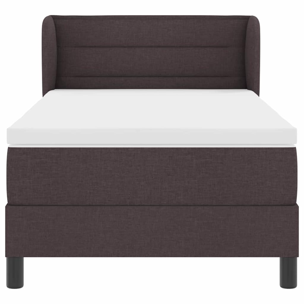 Box spring seng med hovedgærde Mørk Brun 90 x 190 cm Stof