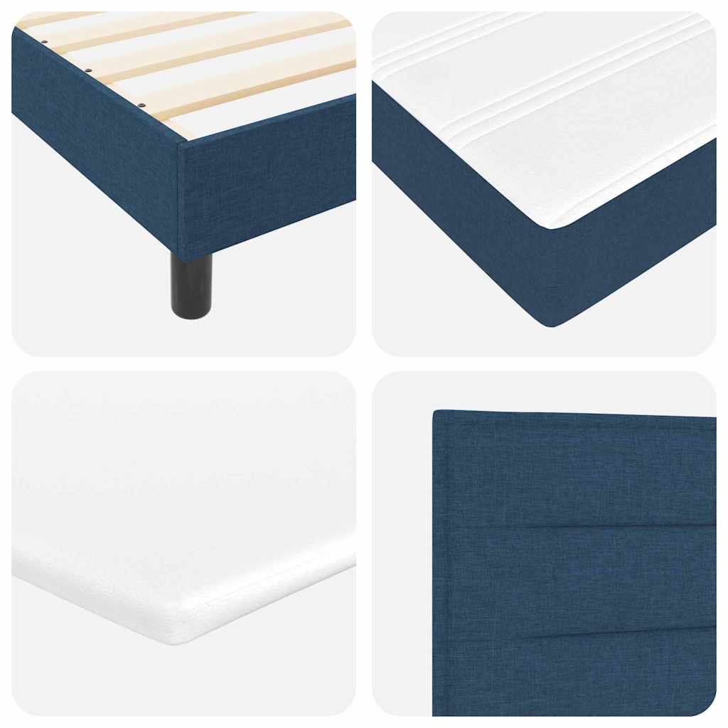 Box spring seng med hovedgærde Blå 140 x 200 cm Stof