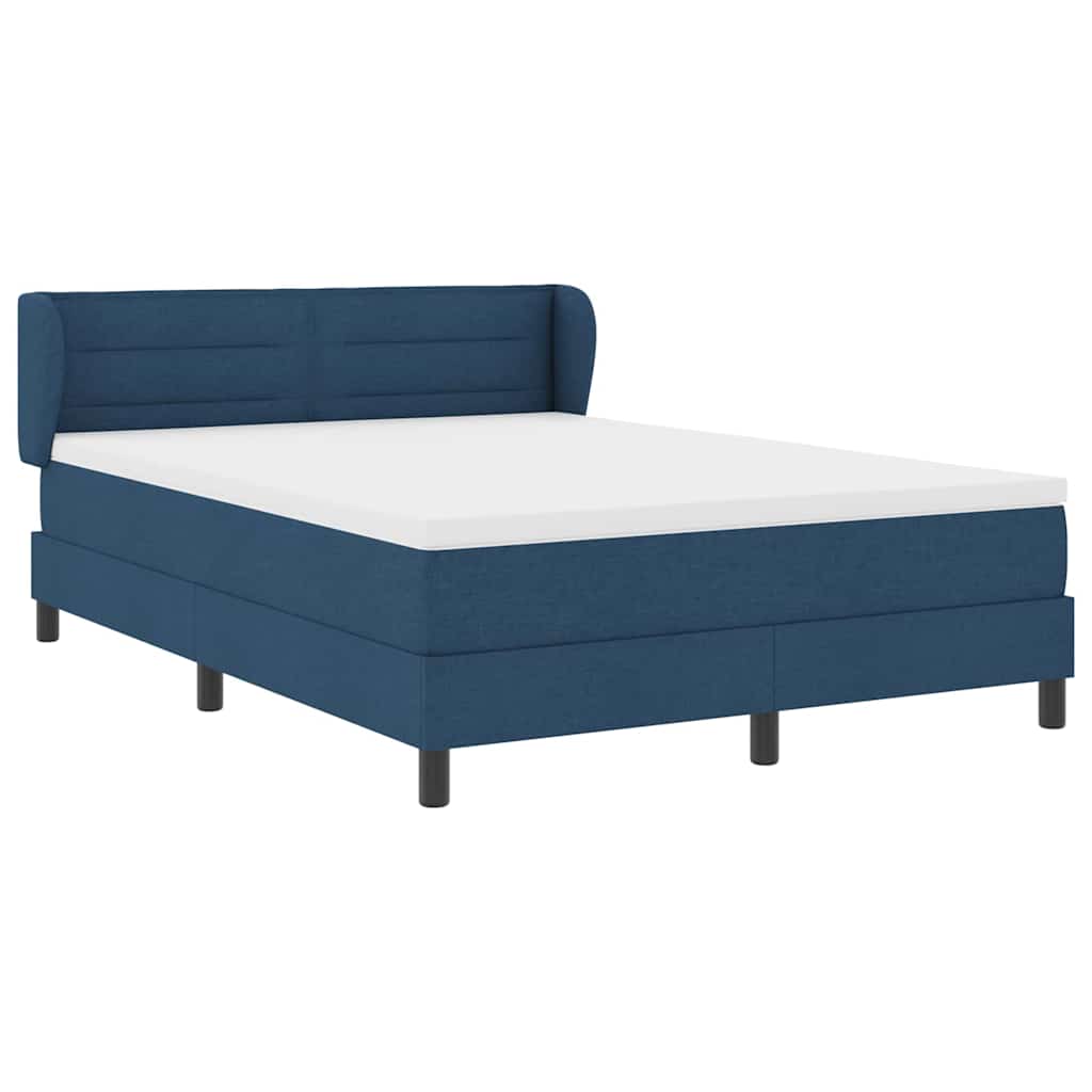 Box spring seng med hovedgærde Blå 140 x 200 cm Stof