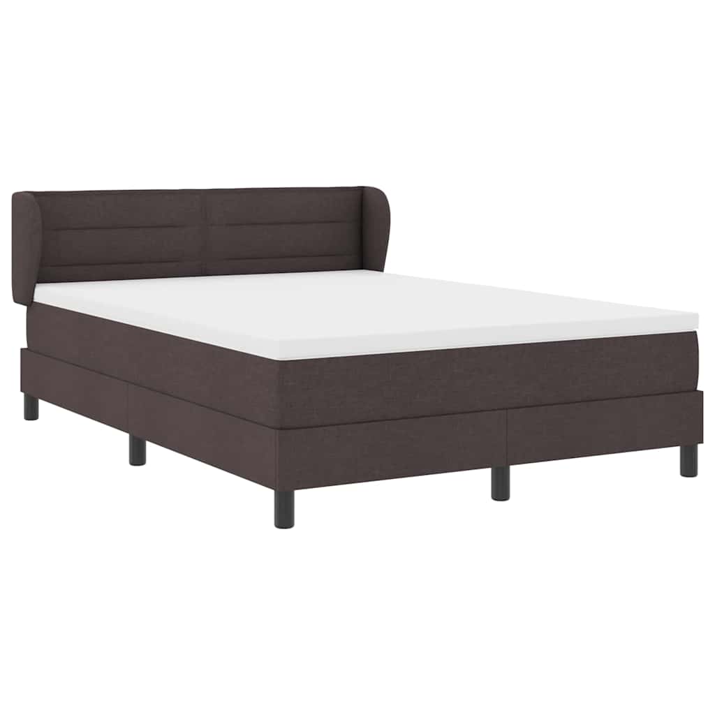 Box spring seng med hovedgærde Mørk Brun 160 x 200 cm Stof