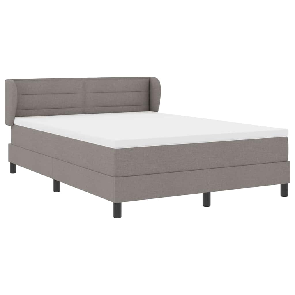 Box spring seng med hovedgærde Gråbrun 160 x 200 cm Stof