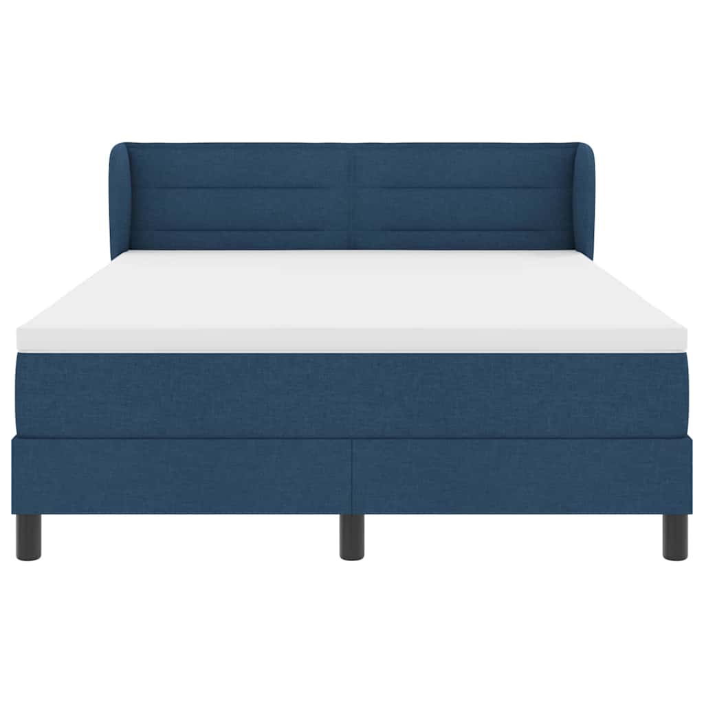 Box spring seng med hovedgærde Blå 160 x 200 cm Stof