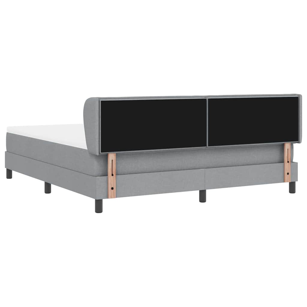 Box spring seng med hovedgærde Lysegrå 180 x 200 cm Stof