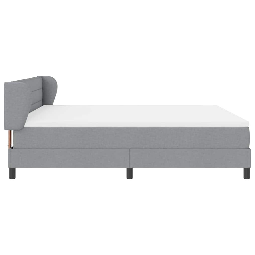 Box spring seng med hovedgærde Lysegrå 180 x 200 cm Stof