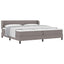 Box spring seng med hovedgærde Gråbrun 200 x 200 cm Stof