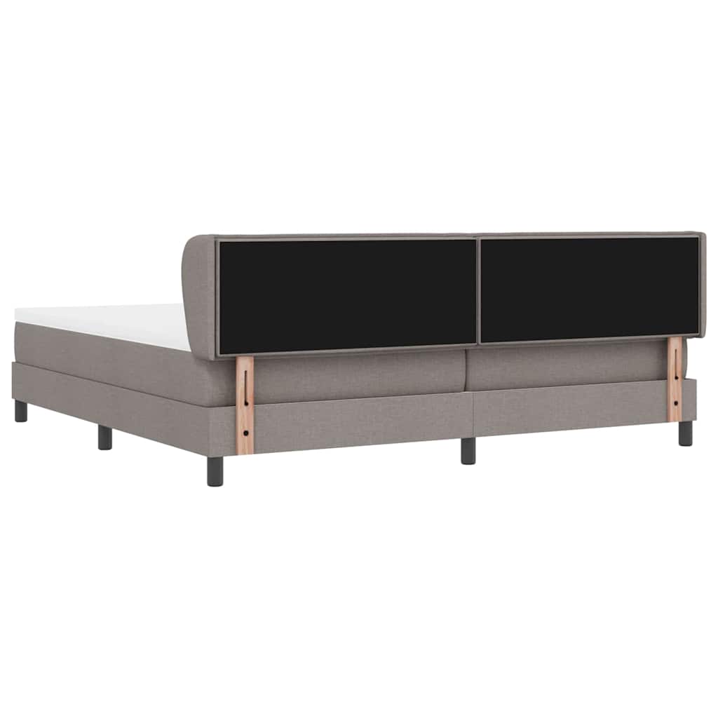 Box spring seng med hovedgærde Gråbrun 200 x 200 cm Stof