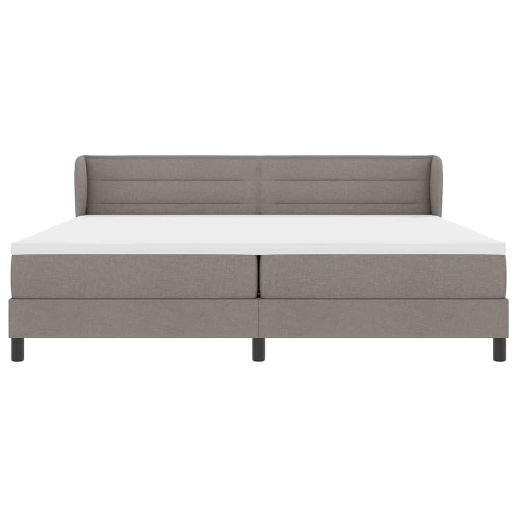 Box spring seng med hovedgærde Gråbrun 200 x 200 cm Stof
