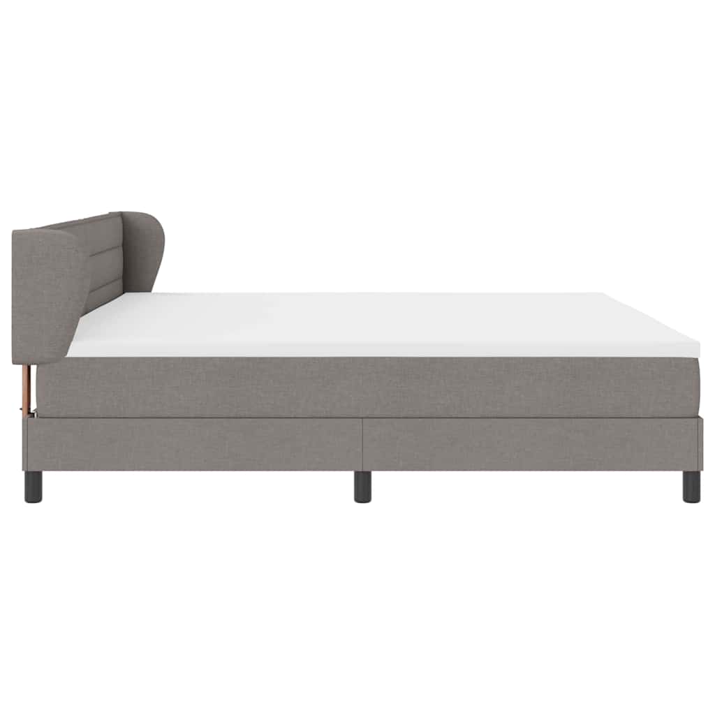 Box spring seng med hovedgærde Gråbrun 200 x 200 cm Stof