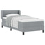 Box spring seng med hovedgærde Lysegrå 80 x 200 cm Stof