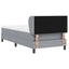 Box spring seng med hovedgærde Lysegrå 80 x 200 cm Stof