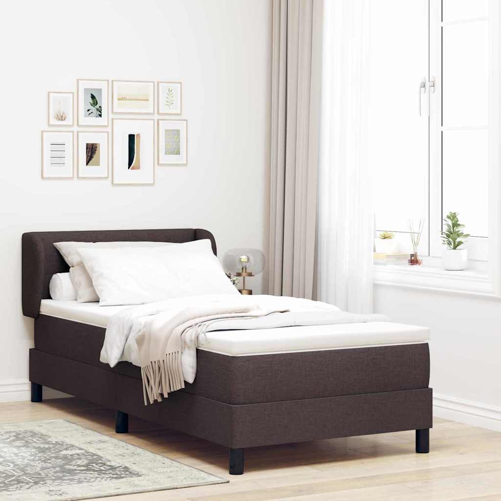 Box spring seng med hovedgærde Mørk Brun 80 x 200 cm Stof