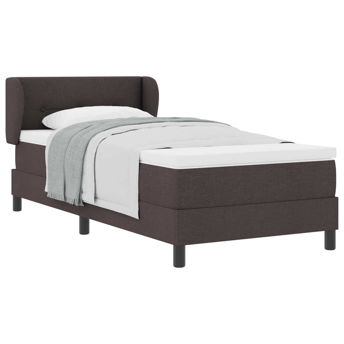 Box spring seng med hovedgærde Mørk Brun 80 x 200 cm Stof