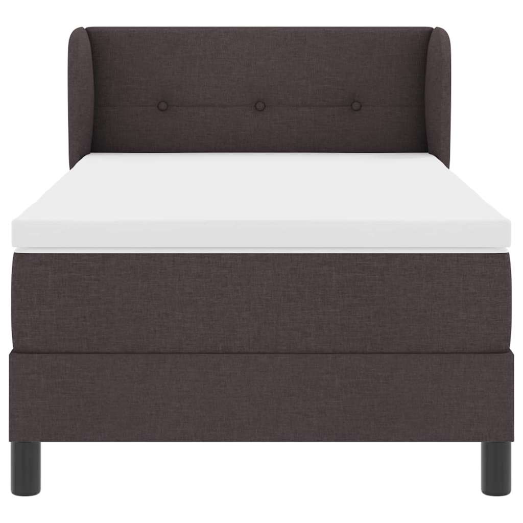 Box spring seng med hovedgærde Mørk Brun 90 x 200 cm Stof