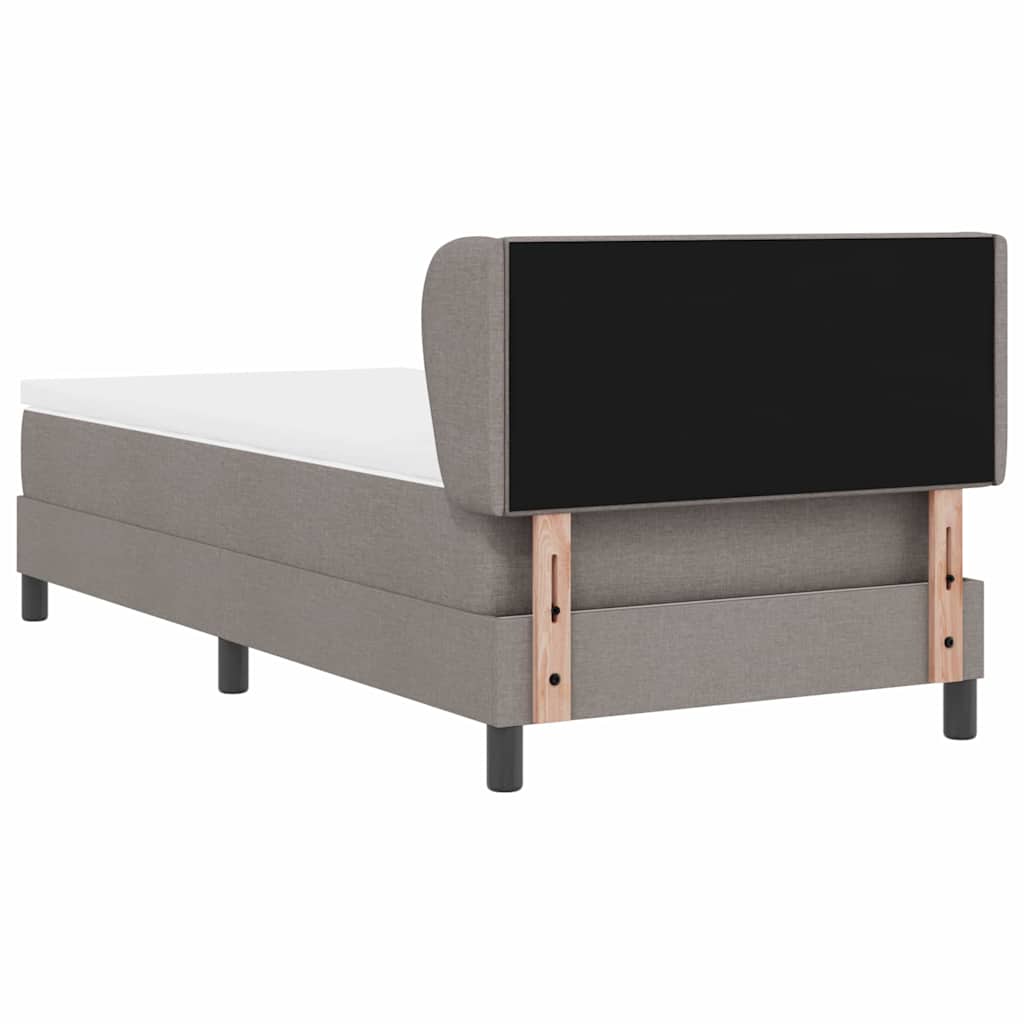 Box spring seng med hovedgærde Gråbrun 90 x 200 cm Stof