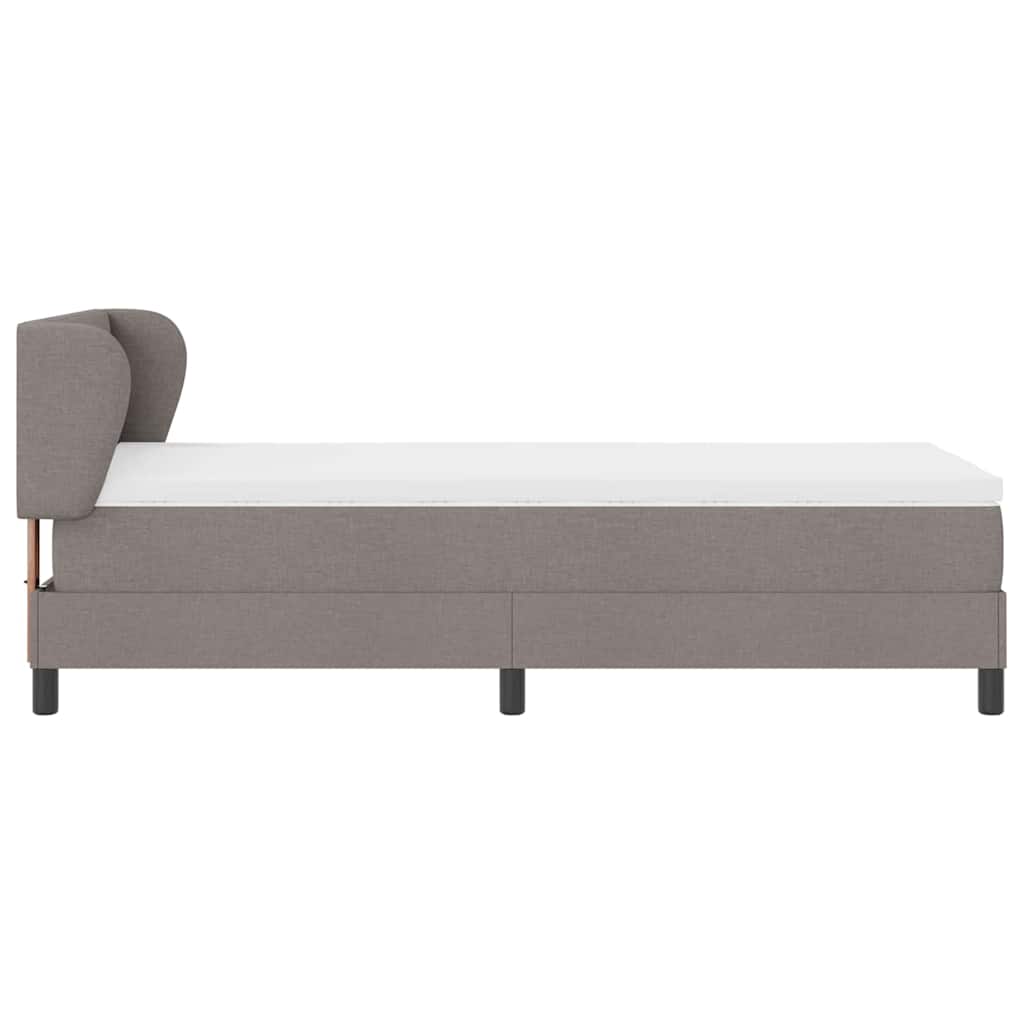 Box spring seng med hovedgærde Gråbrun 90 x 200 cm Stof