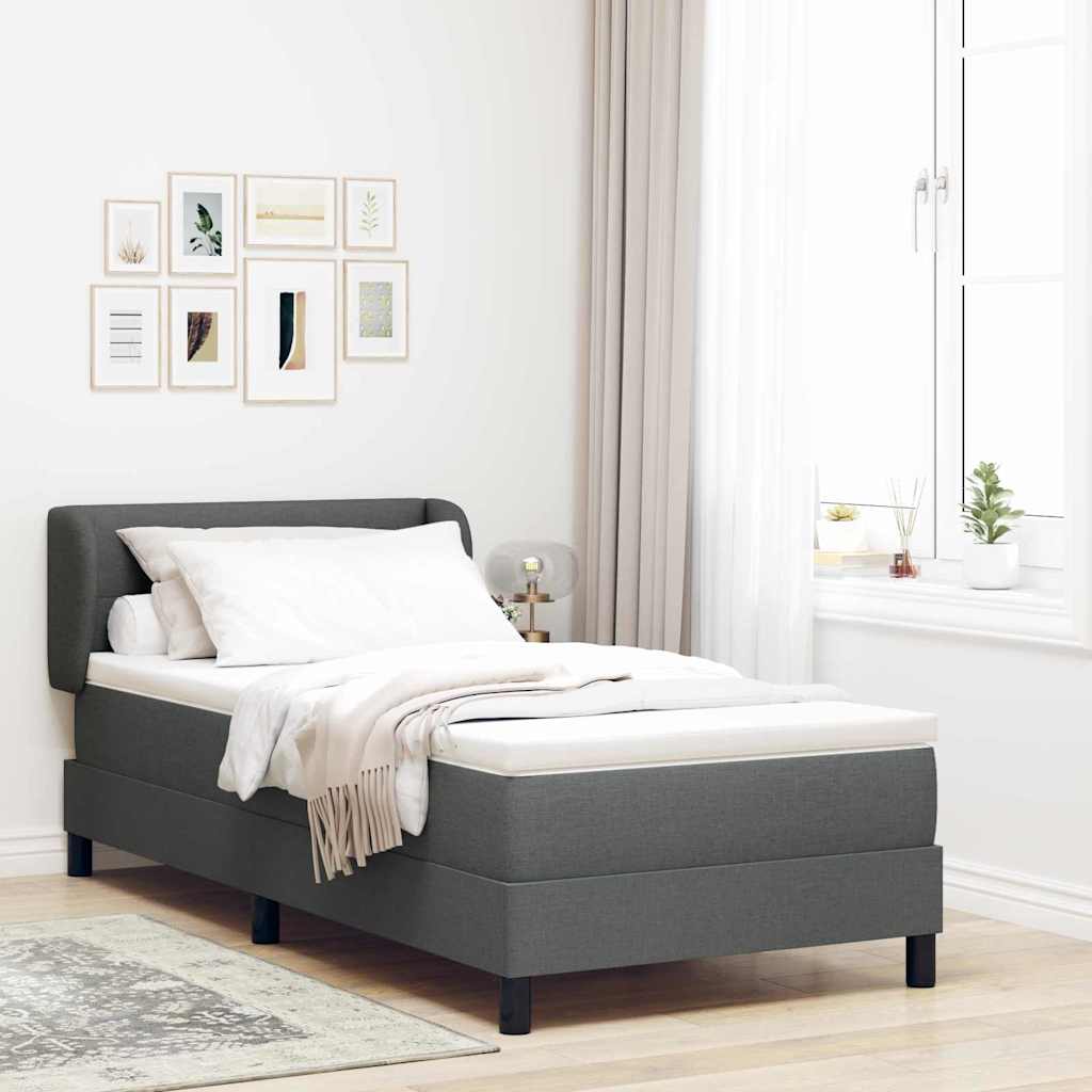 vidaXL Box spring seng med hovedgærde Mørkegrå 100 x 200 cm Stof