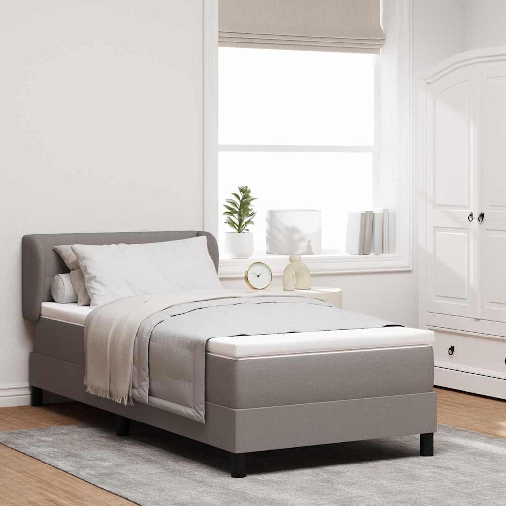 Box spring seng med hovedgærde Gråbrun 100 x 200 cm Stof