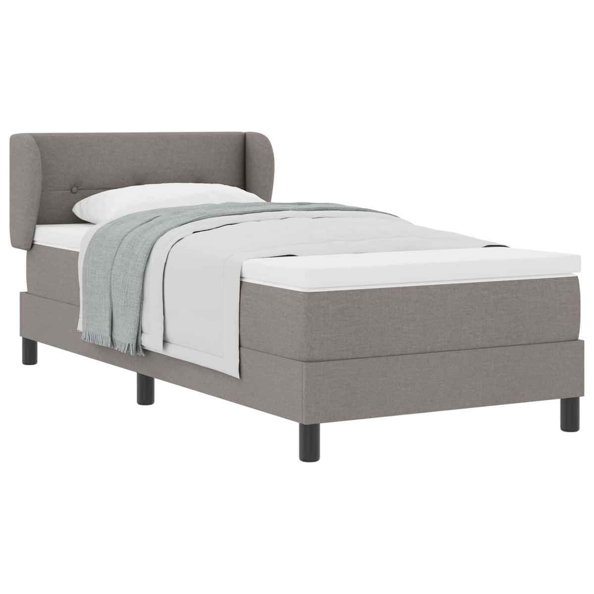 Box spring seng med hovedgærde Gråbrun 100 x 200 cm Stof
