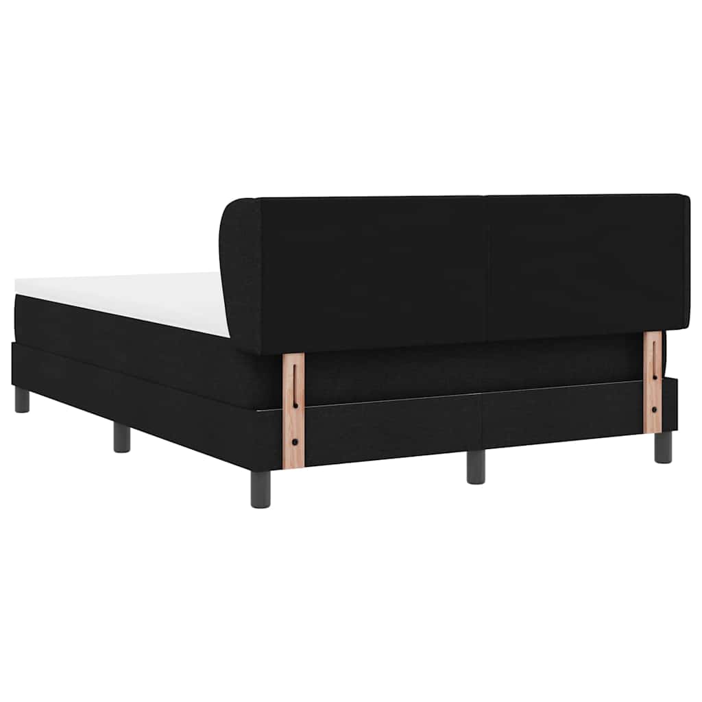 Box spring seng med hovedgærde Sort 140 x 190 cm Stof