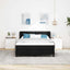 Box spring seng med hovedgærde Sort 140 x 200 cm Stof