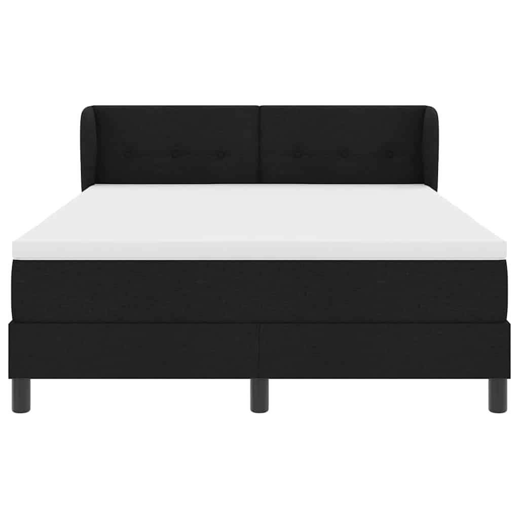 Box spring seng med hovedgærde Sort 140 x 200 cm Stof