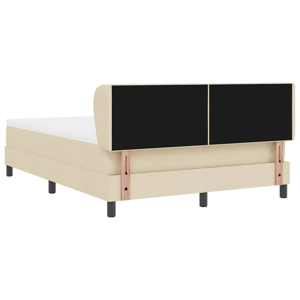 Box spring seng med hovedgærde Creme 160 x 200 cm Stof