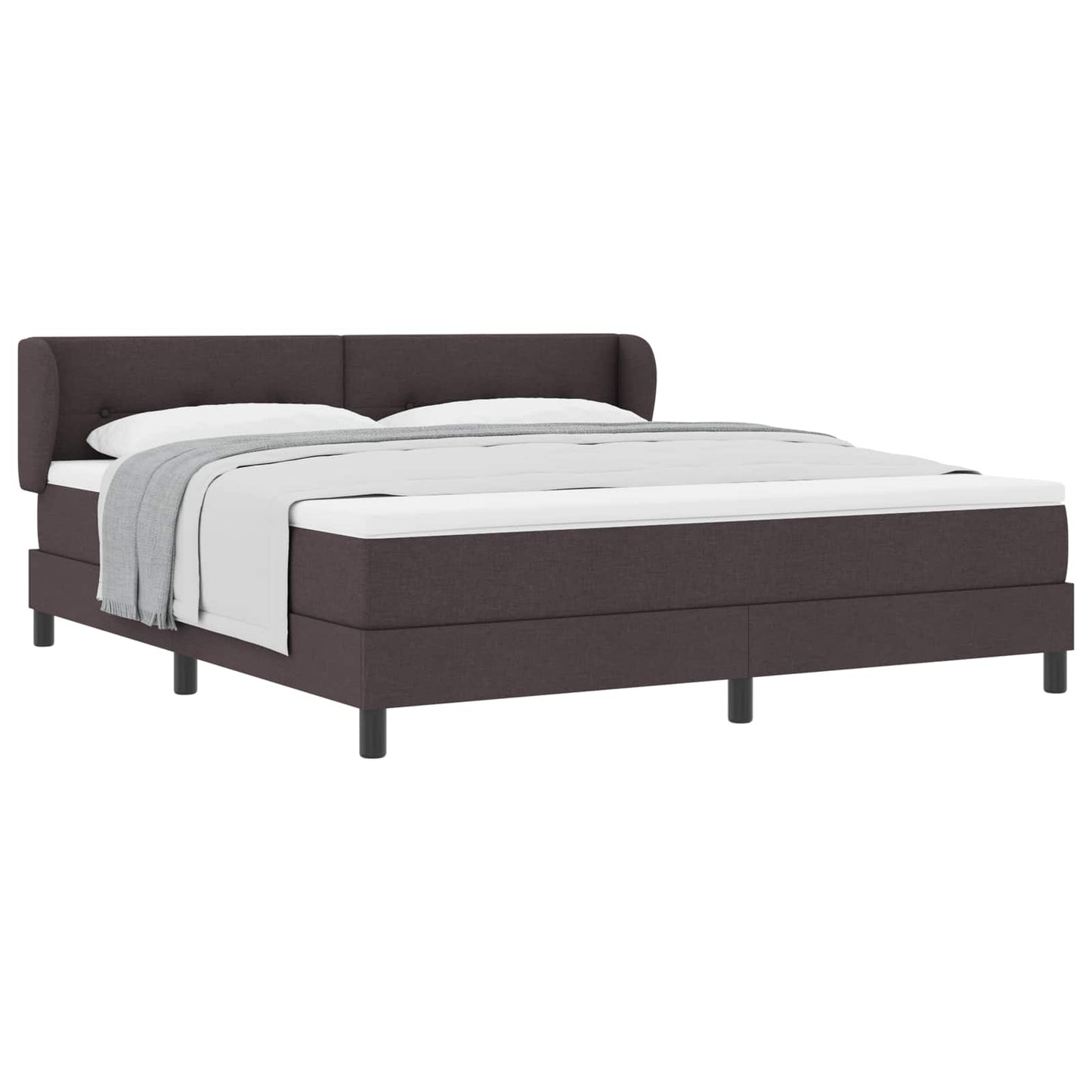 Box spring seng med hovedgærde Mørk Brun 180 x 200 cm Stof