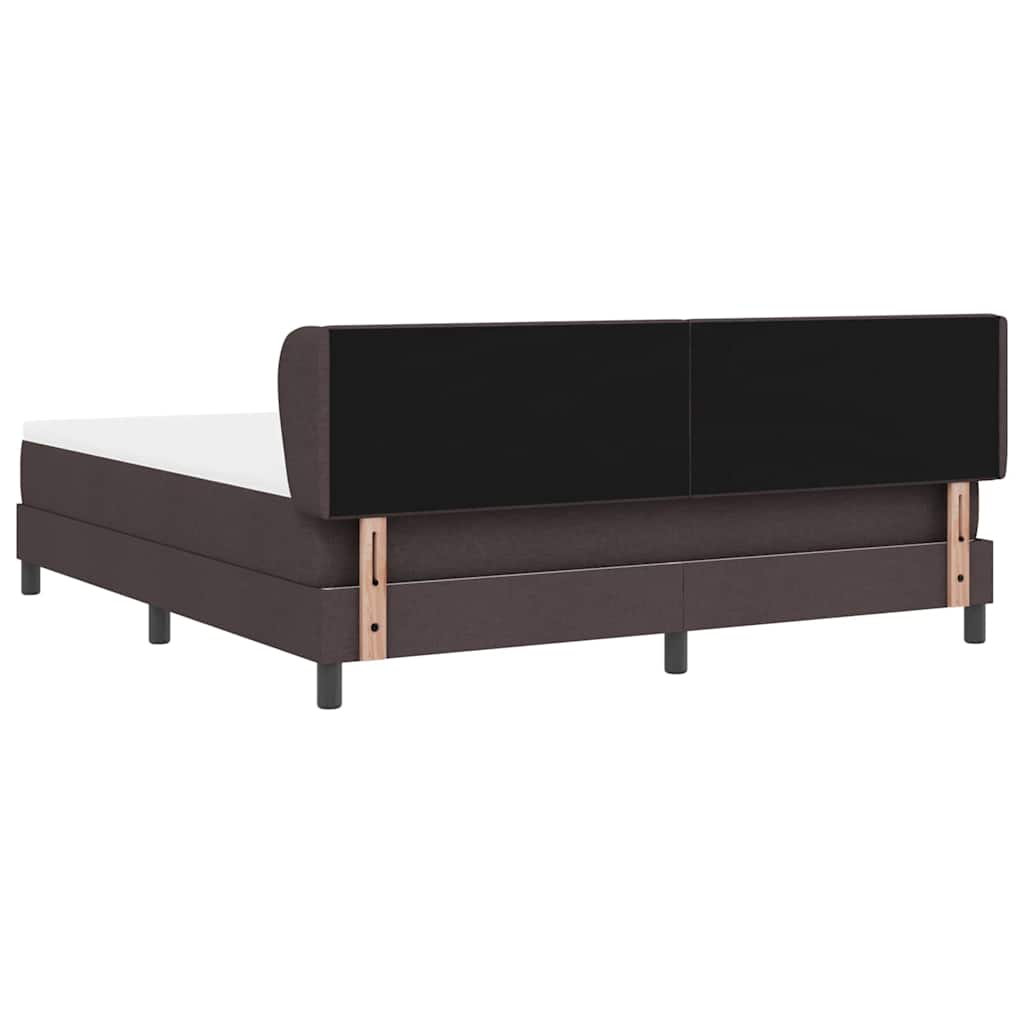 Box spring seng med hovedgærde Mørk Brun 180 x 200 cm Stof
