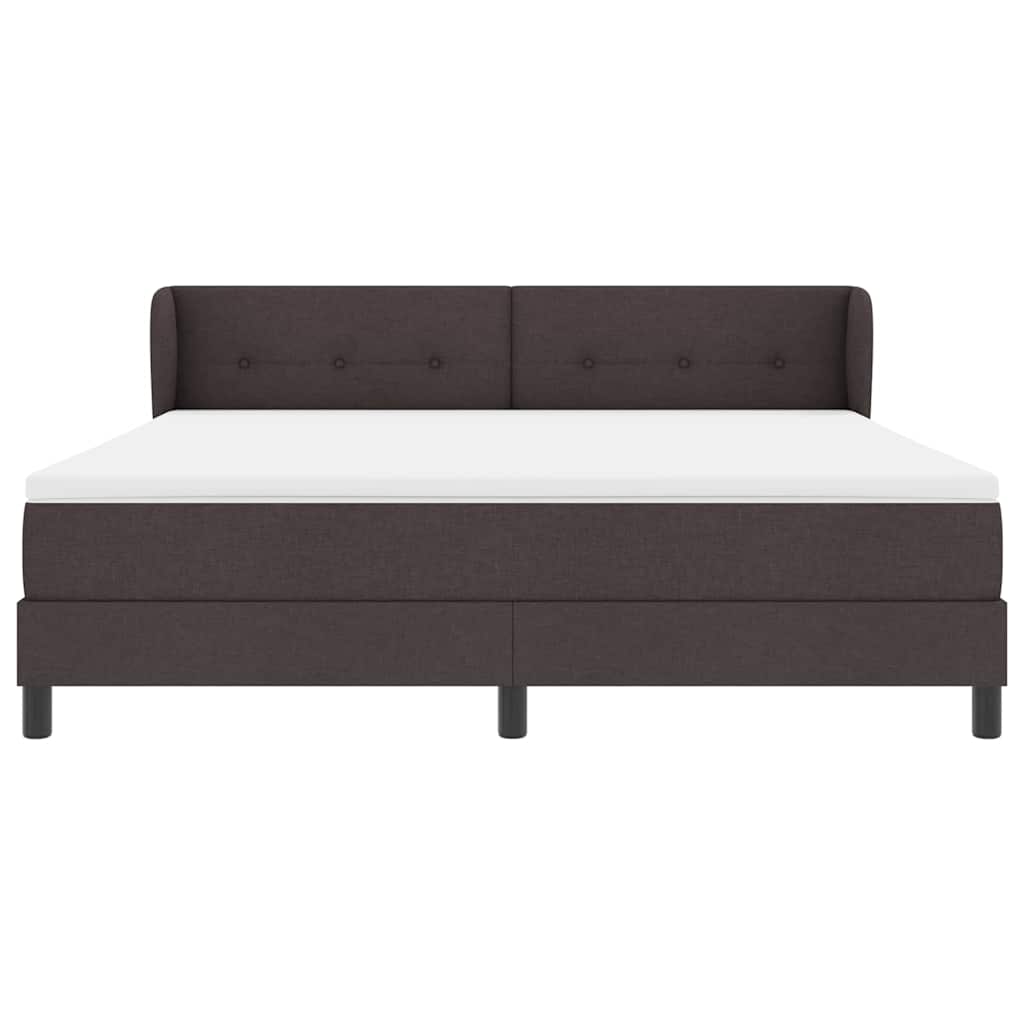 Box spring seng med hovedgærde Mørk Brun 180 x 200 cm Stof
