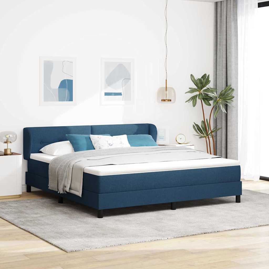 Box spring seng med hovedgærde Blå 180 x 200 cm Stof